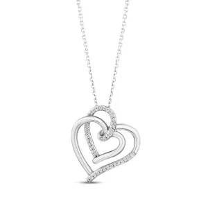 Pre-Owned Kay 1/15ct Diamond Hallmark Heart Necklace in Sterling Silver