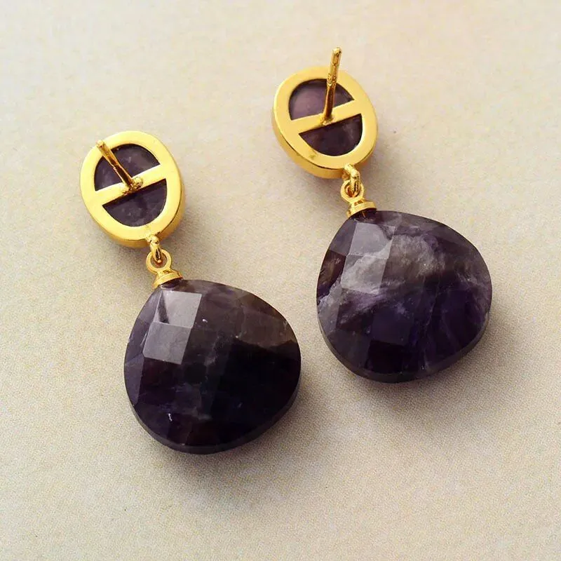 Purple Amethyst Drop Earrings