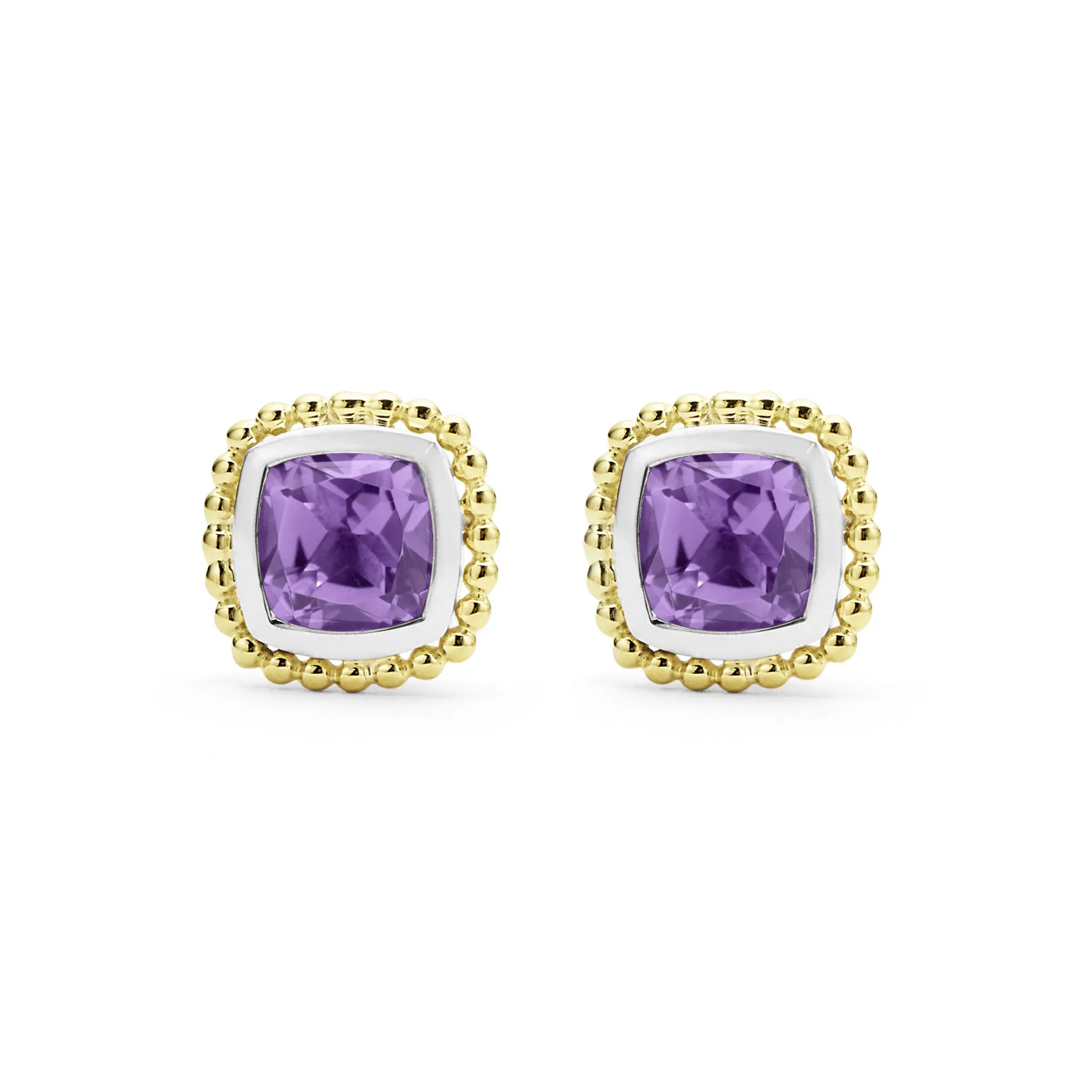 Rittenhouse Two-Tone Amethyst Stud Earrings