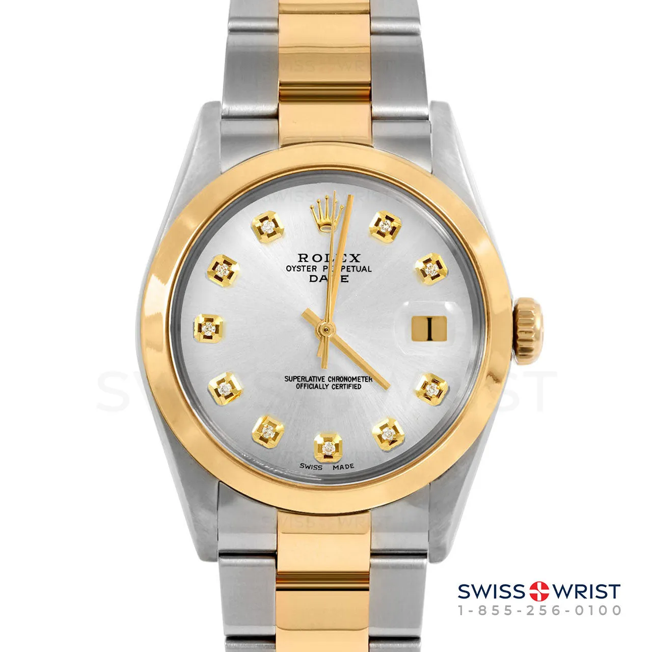 Rolex Date 34mm | 1500-TT-SLV-DIA-AM-SMT-OYS