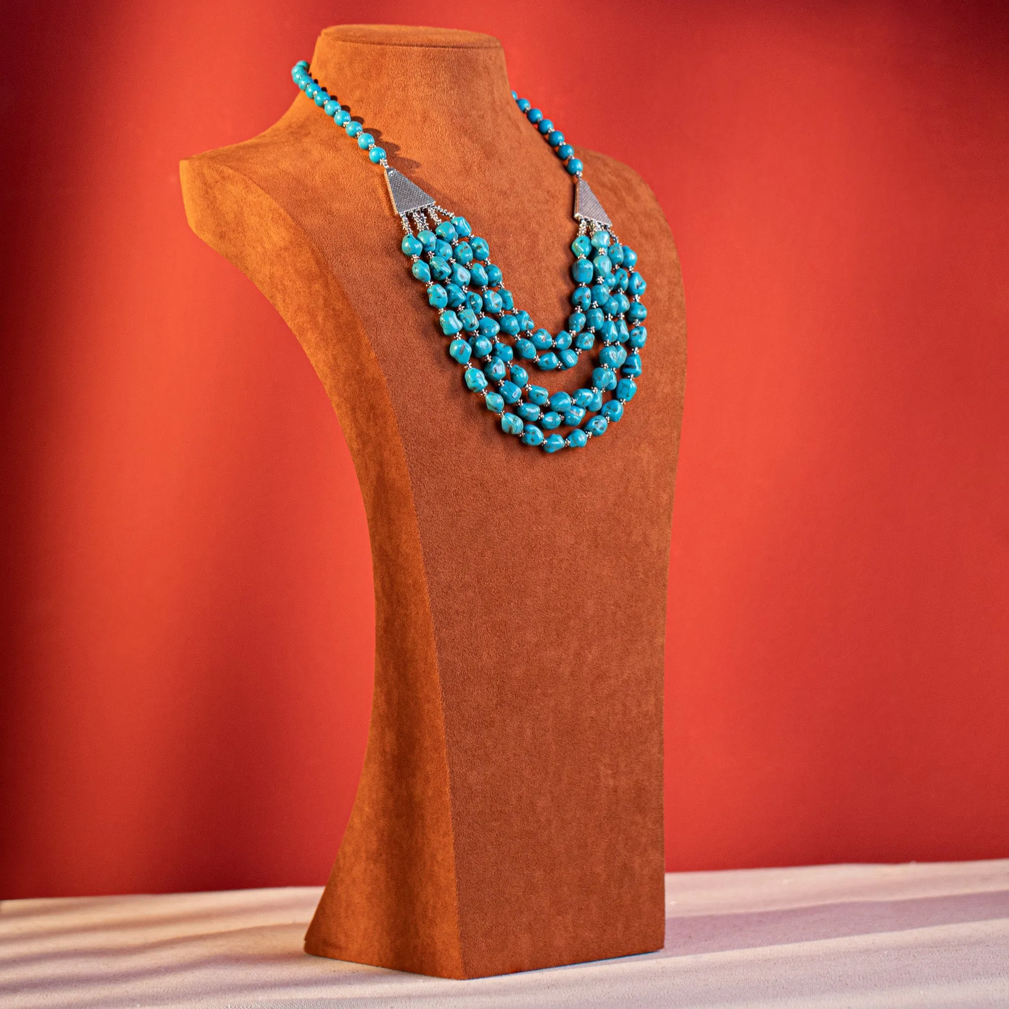 Rustic Couture's  Turquoise Nuggets Layered  Necklace