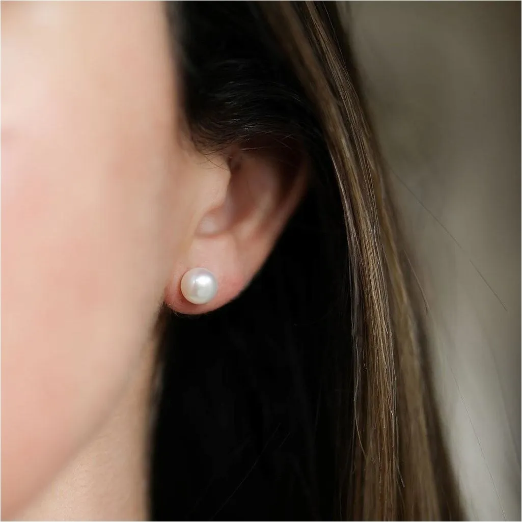 Seville White Freshwater Pearl Stud Earrings