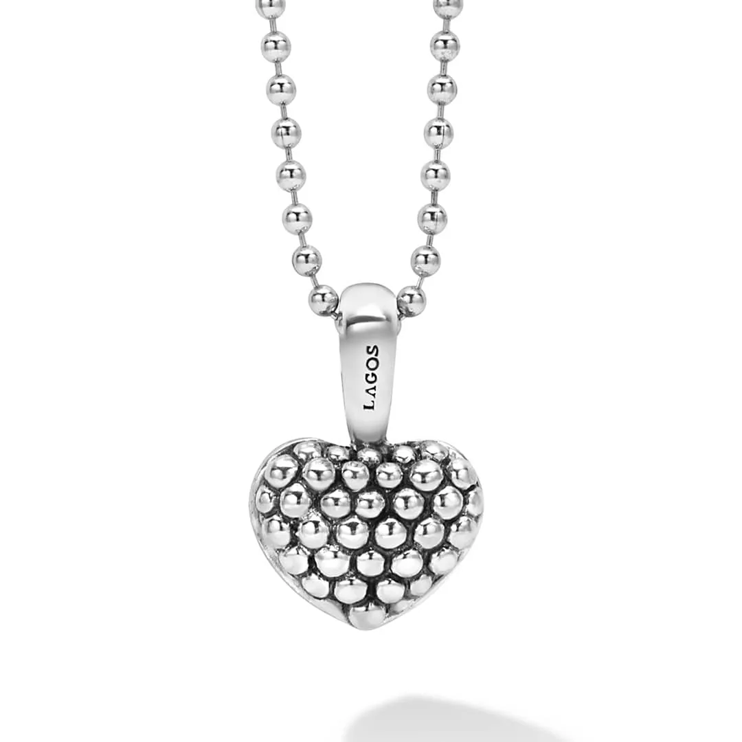 Signature Caviar Caviar Beaded Heart Pendant Necklace