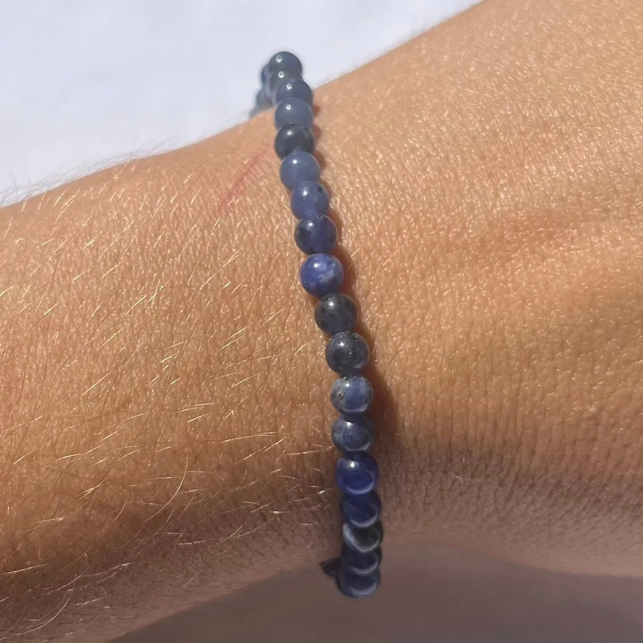 Sodalite 4mm Beaded Bracelet - Emotional Balance