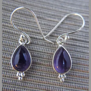 Sterling Silver and Amethyst Drop Earrings