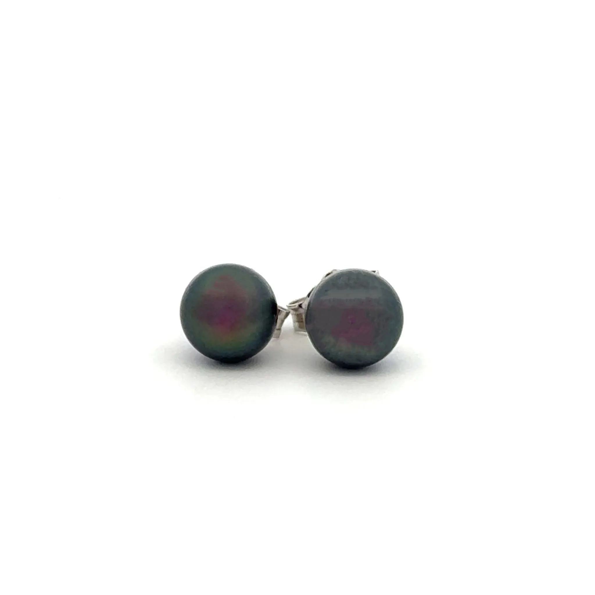 Sterling Silver Freshwater Black 6-7 mm Pearl Stud Earrings