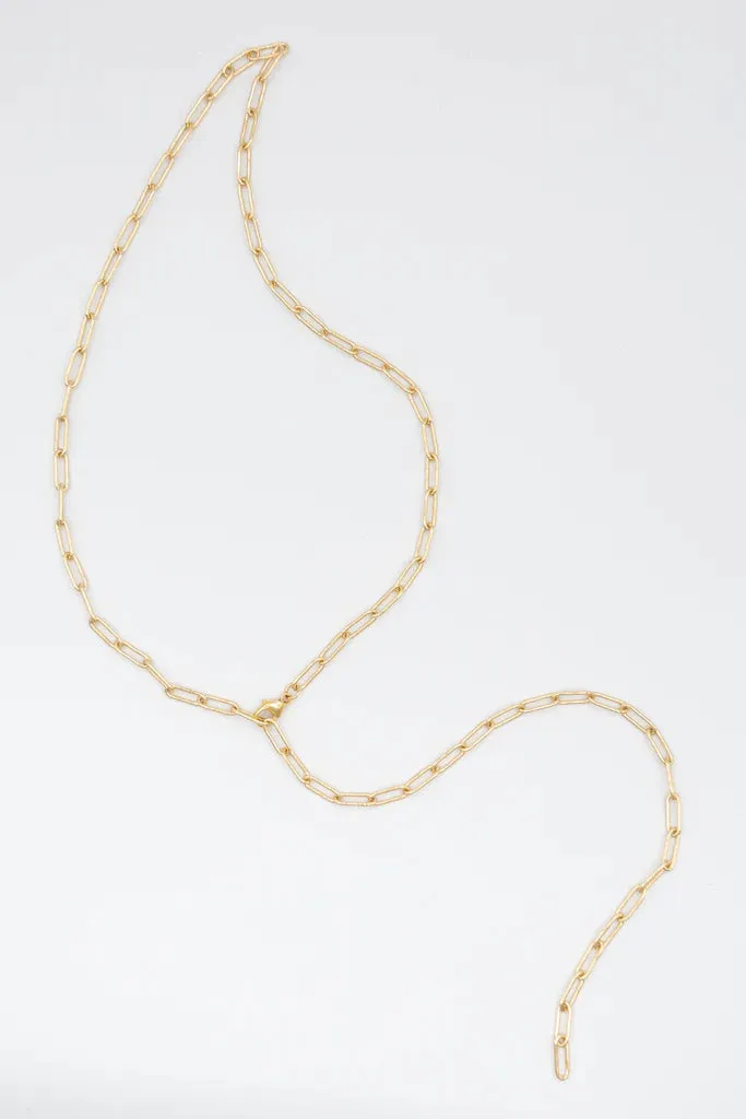 Susan Rifkin Lariat Drop Chain Necklace Paperclip | Gold Filled   Sterling Silver