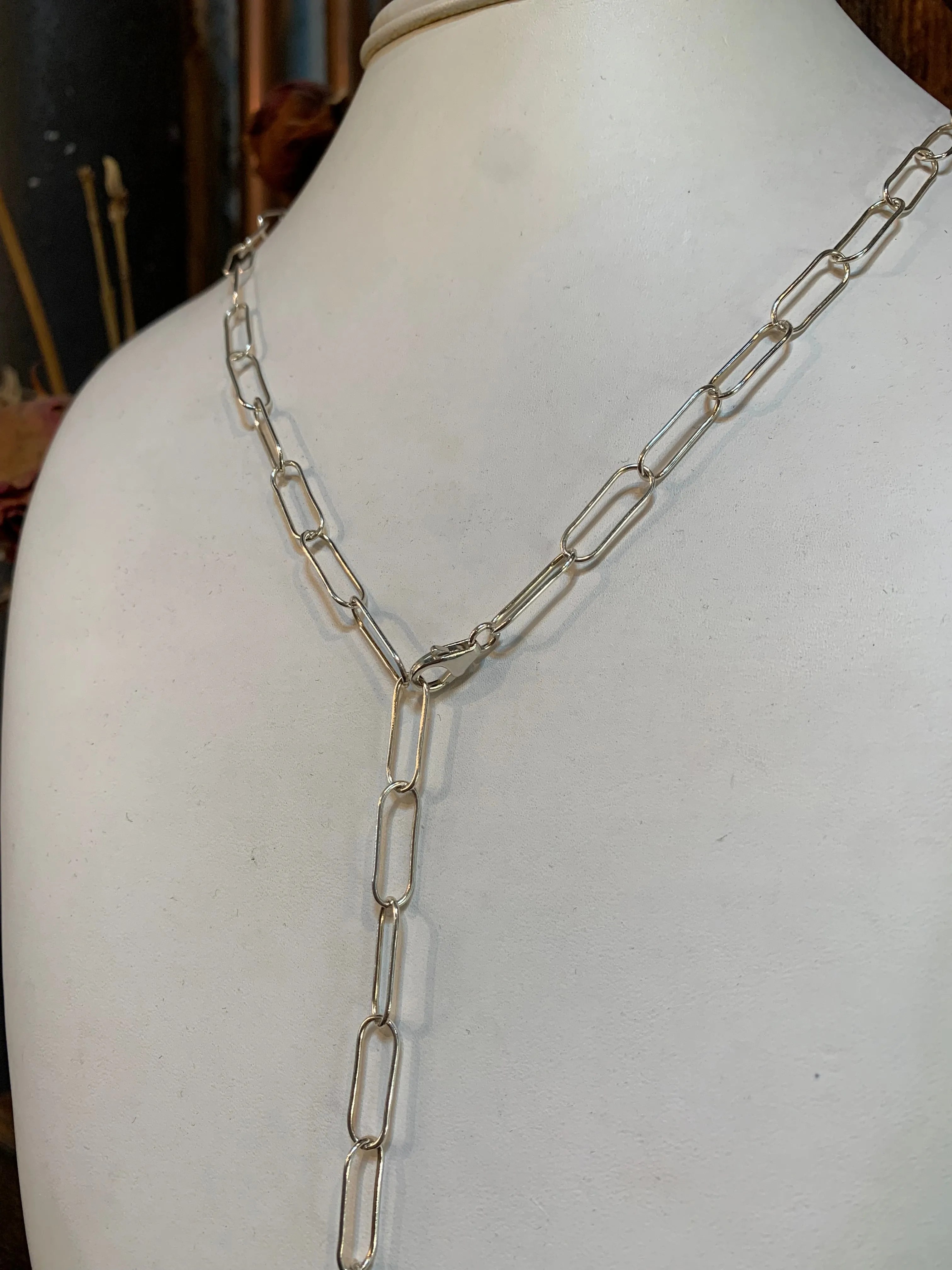 Susan Rifkin Lariat Drop Chain Necklace Paperclip | Gold Filled   Sterling Silver