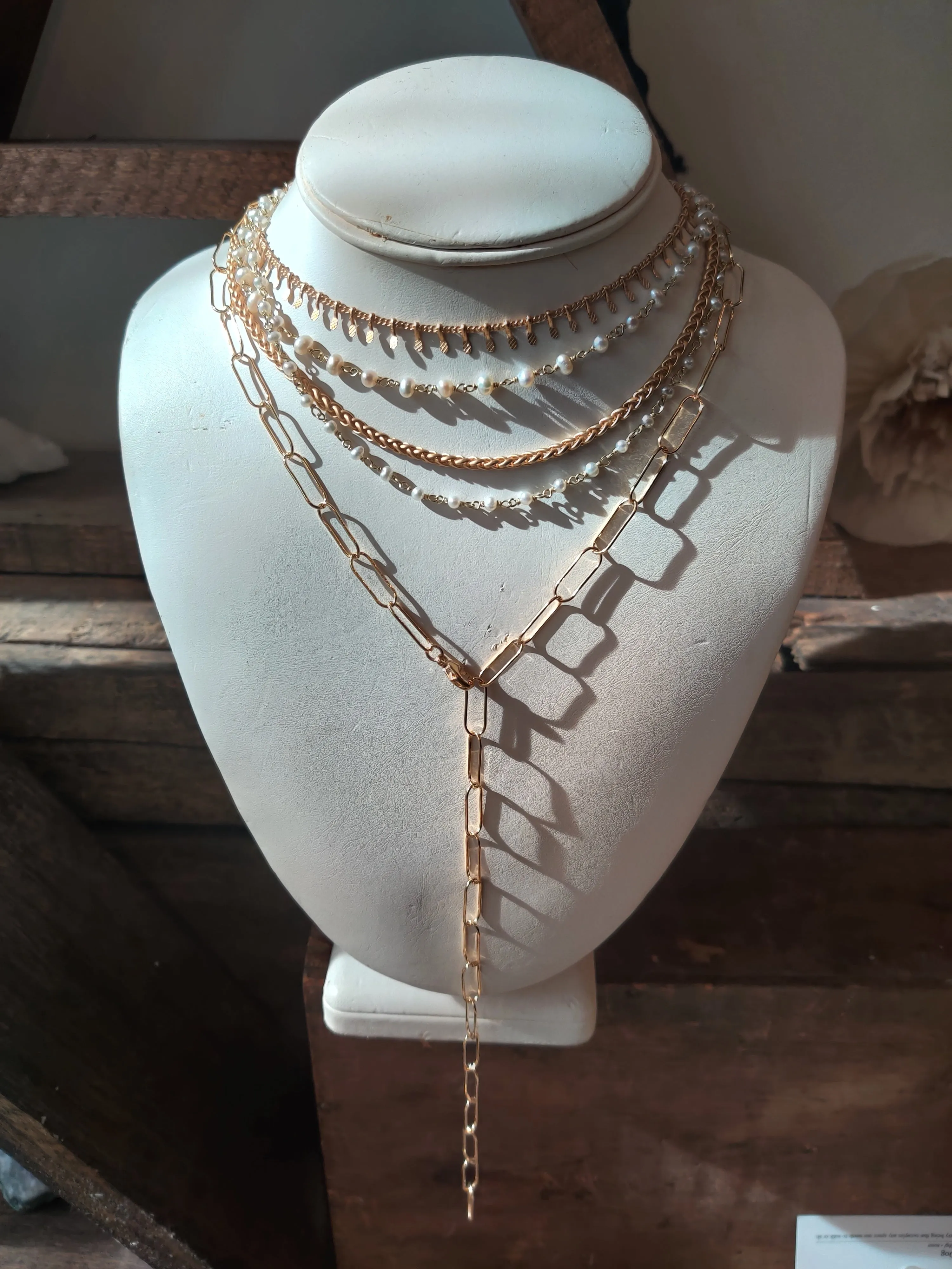 Susan Rifkin Lariat Drop Chain Necklace Paperclip | Gold Filled   Sterling Silver