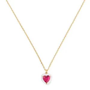 Sweetheart Pendant in Enamel & Pink CZ