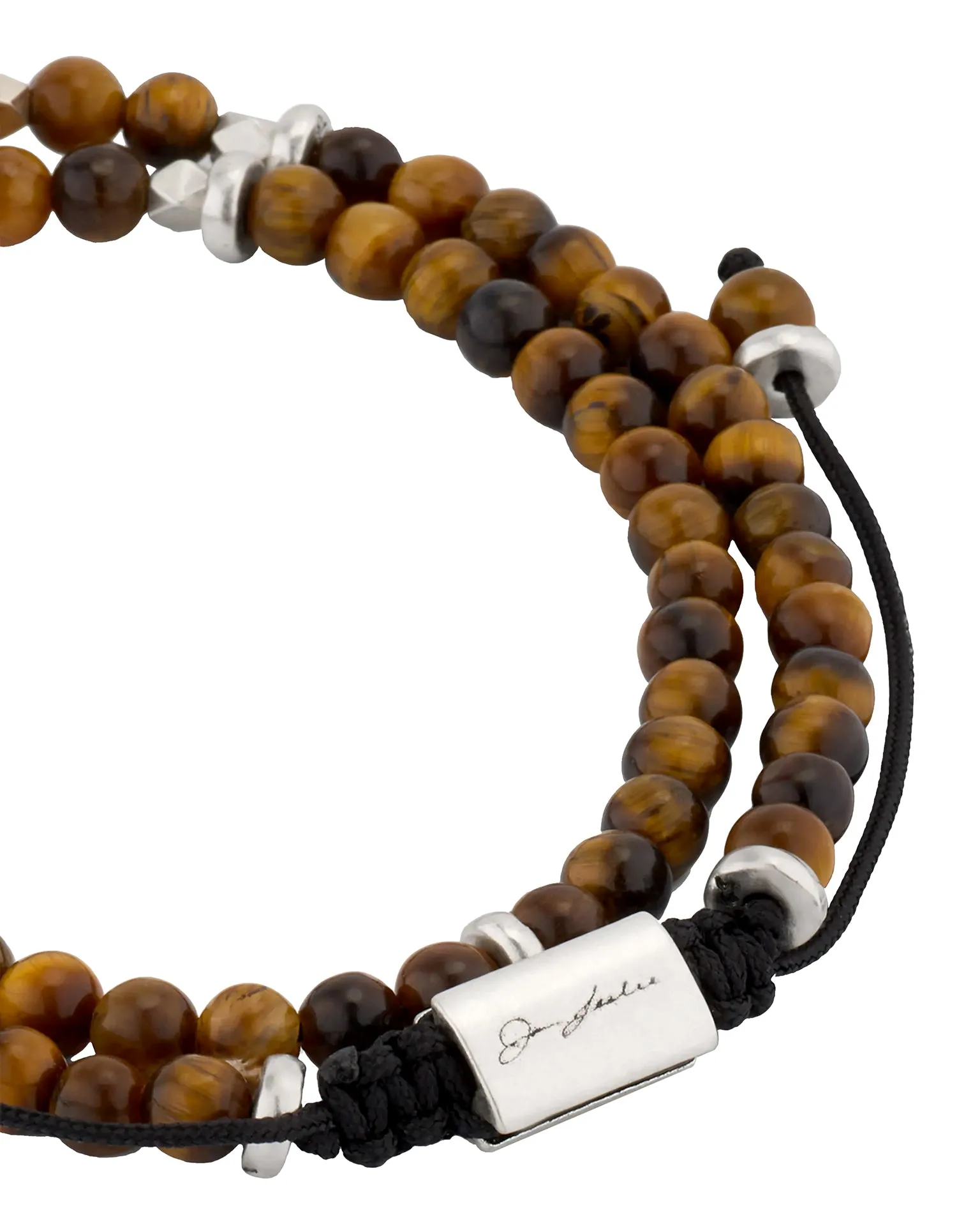 Tiger Eye Double Wrap Pull Cord Bracelet