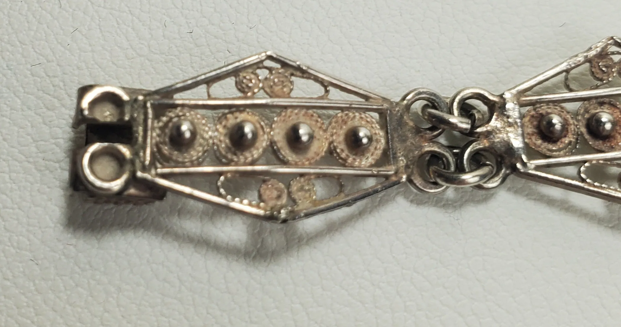 Vintage 800 Silver Filigree Link Bracelet